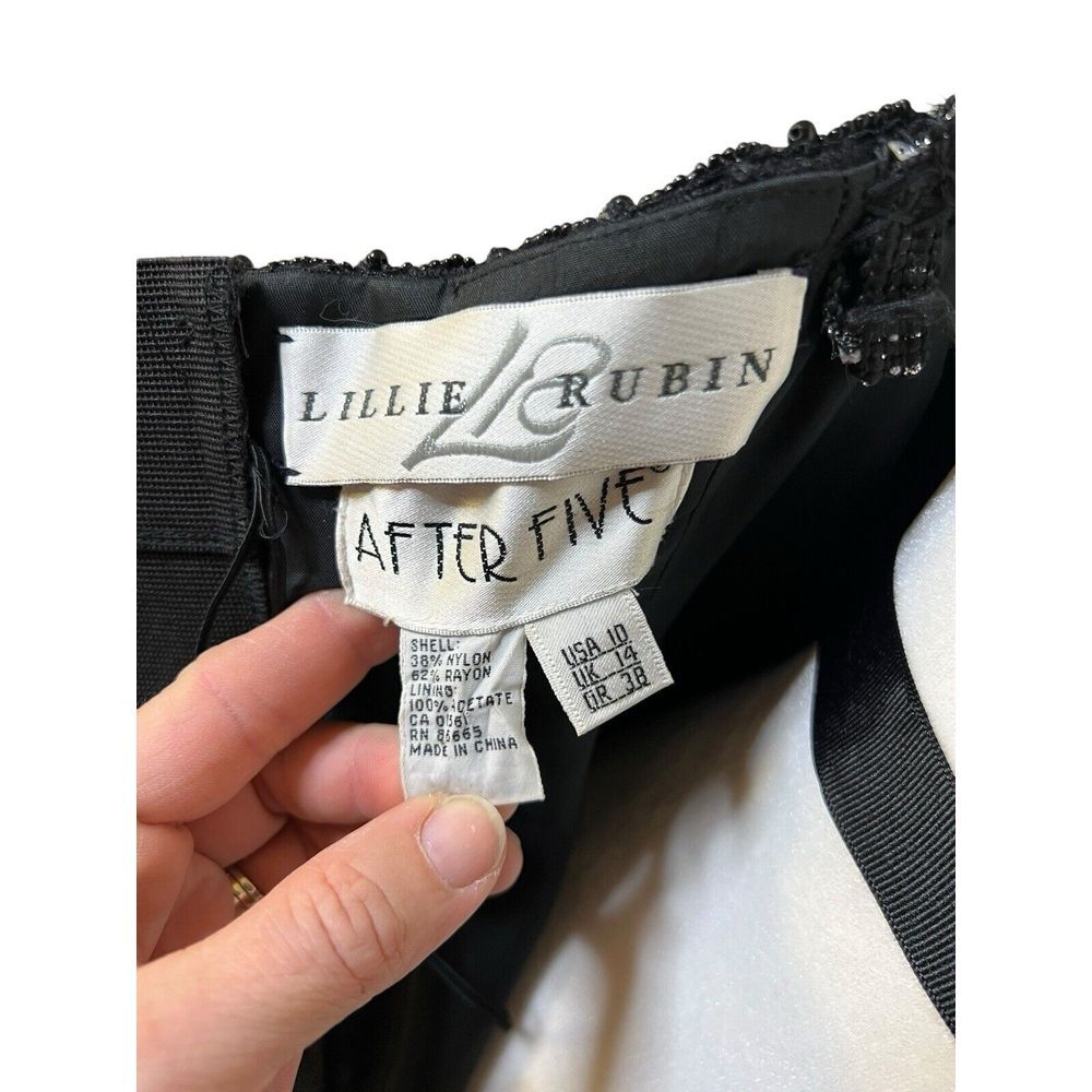 Vintage- LILLIE RUBIN After Five Size 10 Beaded Black Evening Party Dance Dress‎ - Picture 13 of 16